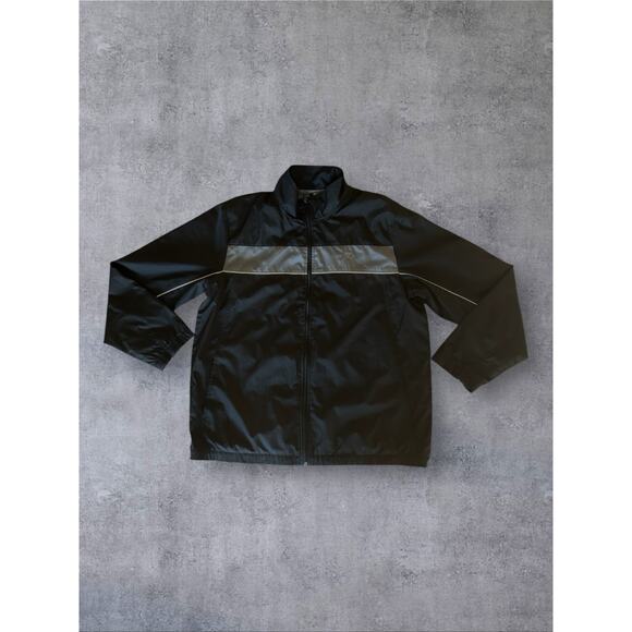 Vtg Starter Windbreaker Track Jacket Men’s Large Black Gray Lightweight Y2K - Picture 3 of 11